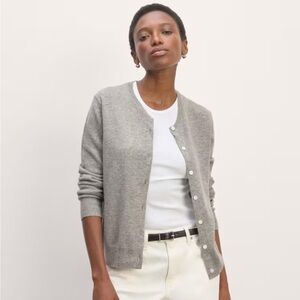 Everlane Heather Grey Cashmere Cardigan